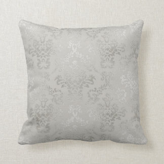 Almohada de plata del damasco