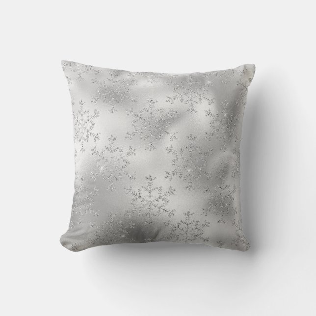 Almohada de plata del navidad del invierno del (Anverso)