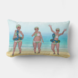 Almohada de playa con divertida belleza del baño