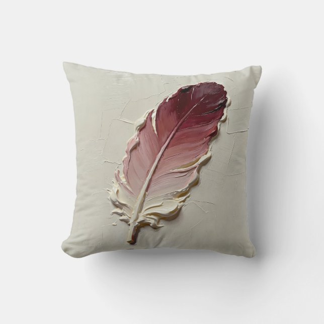 Almohada de pluma de terracota cálida sala de esta (Anverso)