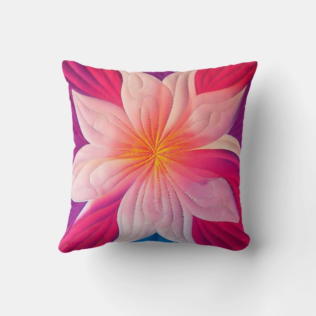 Almohada de plumeria acolchada hawaiana de 18 pulg (Reverso)