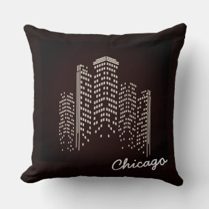 Almohada de poliéster del horizonte de Chicago