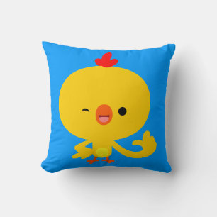 Almohada de pollo de dibujos animados linda y geni