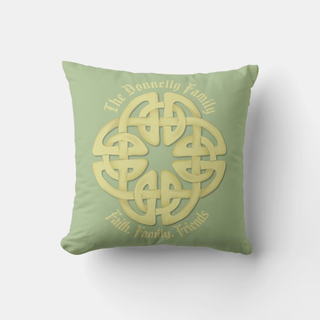 Almohada de polyester celta, 16" x 16" (Anverso)