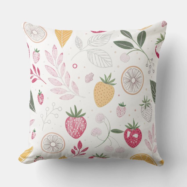 Almohada de polyester de fresa cítrica (Anverso)