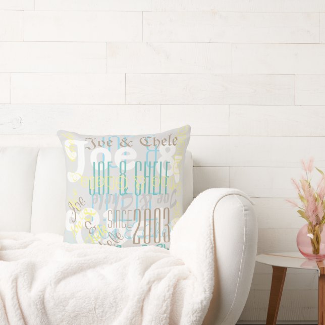 Almohada de polyester personalizada con dos nombre (Sofá)
