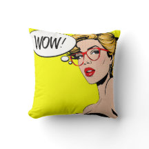 Almohada de Pop Art WOW