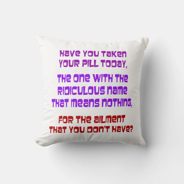 Almohada de Poppers de la píldora (Anverso)