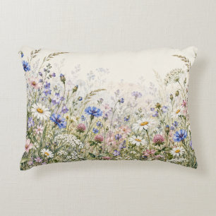 Almohada de prado de flores silvestres de cottage
