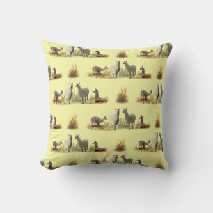 Almohada de prado de llama (amarillo claro)