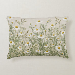 Almohada de prado de margarita blanca