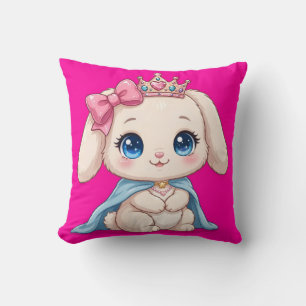 Almohada de Princesa Conejo Rosa Caliente - Kawaii