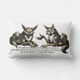 Almohada de proporciones divertidas de lobo y peso