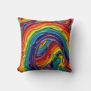 Almohada de Puente Arcoíris – Arte Multicolor