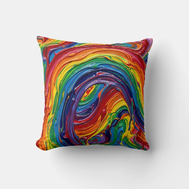 Almohada de Puente Arcoíris – Arte Multicolor (Anverso)