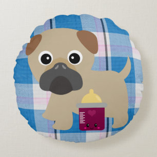 Almohada de Pug de doble cara para la habitación d