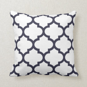 Almohada de Quatrefoil - azul marino
