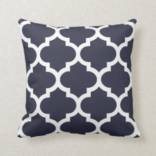 Almohada de Quatrefoil de los azules marinos