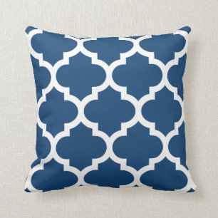 Almohada de Quatrefoil en el azul de Mónaco