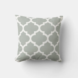 Almohada de Quatrefoil en gris plateados