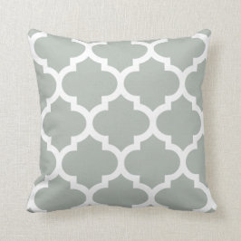 Almohada de Quatrefoil en gris plateados