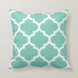 Almohada de Quatrefoil en turquesa