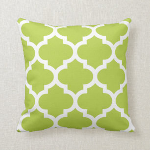 Almohada de Quatrefoil en verde verde oliva