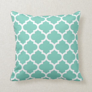 Almohada de Quatrefoil - modelo de la turquesa
