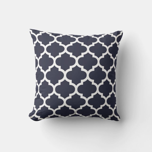 Almohada de Quatrefoil - modelo de los azules (Anverso)