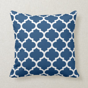 Almohada de Quatrefoil - modelo del azul de Mónaco