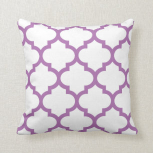 Almohada de Quatrefoil - púrpura radiante de la