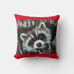 almohada de raccoon y bug de lady