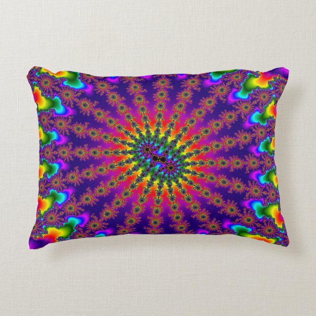 Almohada de ráfaga fractal de arcoíris personaliza (Anverso)