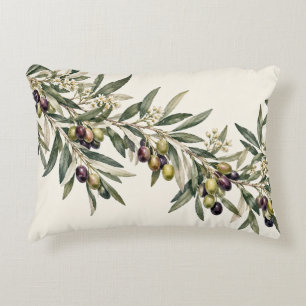 Almohada de rama de olivo vintage