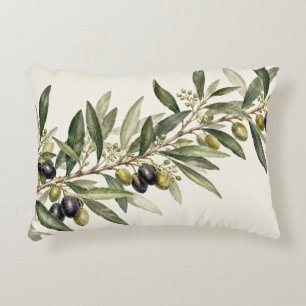 Almohada de rama de olivo vintage
