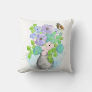 Almohada de ramo de flores acuarela de ORDesigns.