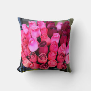 almohada de ramo rosa
