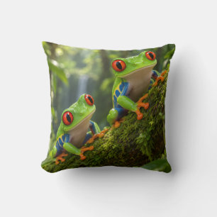 Almohada de ranas de árbol de ojos rojos tropicale