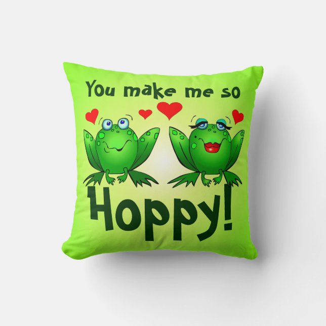 Almohada de Ranas Verdes Saltarinas (Anverso)