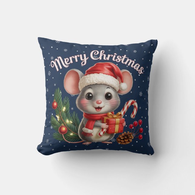 Almohada de ratón de Navidad (Anverso)