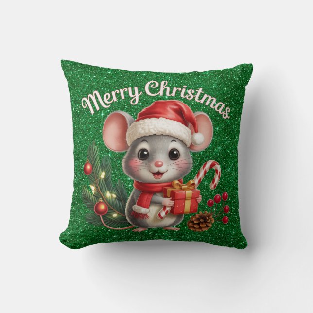 Almohada de ratón de Navidad (Anverso)