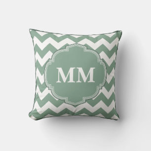 Almohada de raya de Chevron con monograma de Eau d