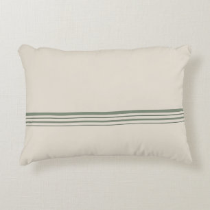 Almohada de raya de saco de grano verde salvia