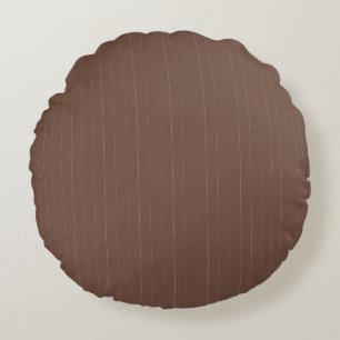 Almohada de raya fina redonda – beige sobre marrón