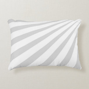 almohada de rayas blancas/grises, rayos de luz, ce