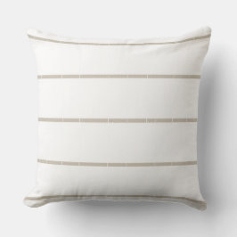 Almohada de rayas blancas y neutras