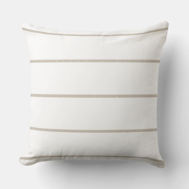 Almohada de rayas blancas y neutras (Anverso)