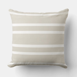 Almohada de rayas blancas y neutros cálidos