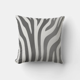 Almohada de rayas de cebra gris y blanca de África