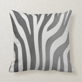 Almohada de rayas de cebra gris y blanca de África